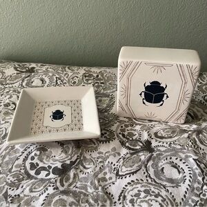 At Home | Beetle Decorative Trinket Dish and Stand, Halloween Spooky